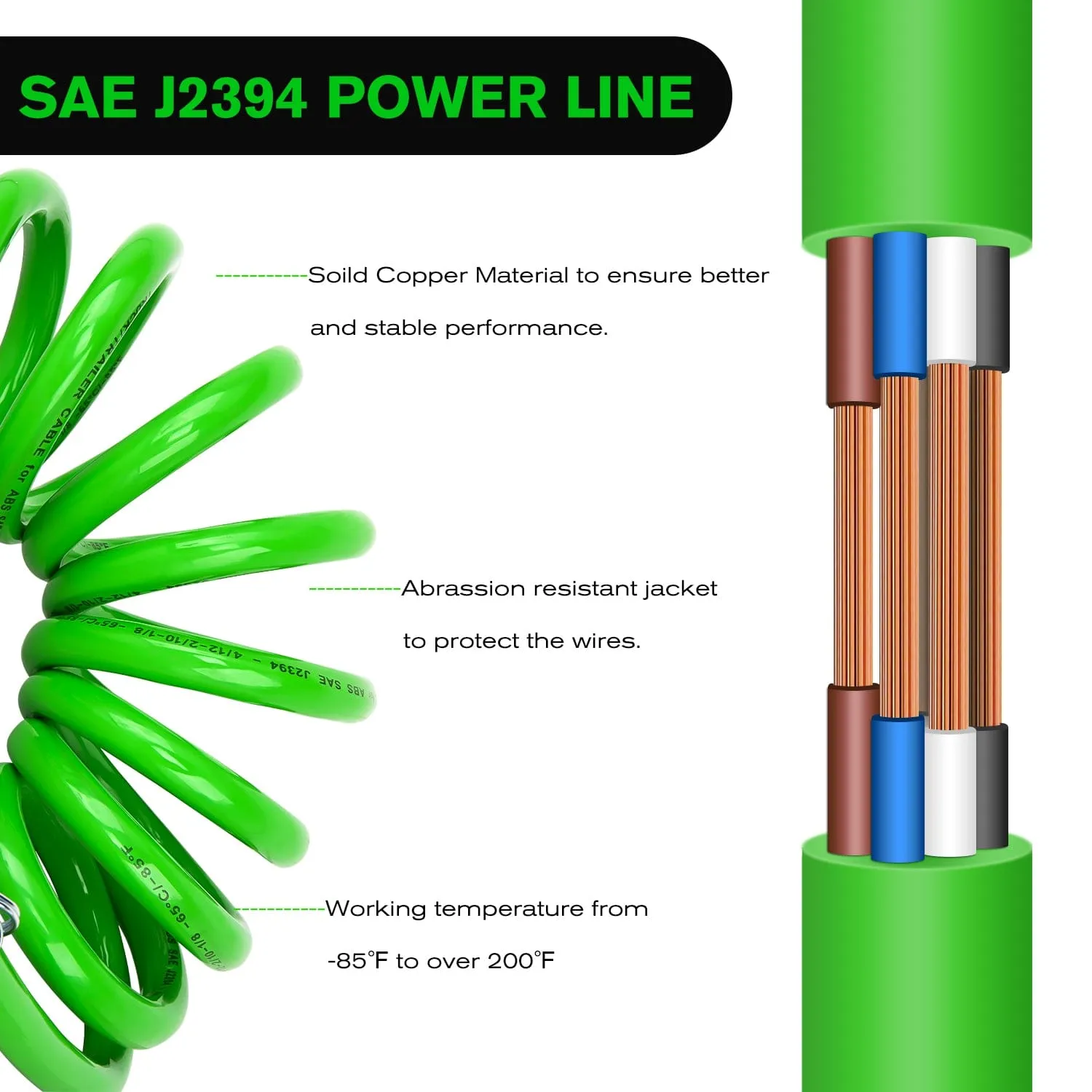 15ft 7 Way to 6 Way Trailer Plug Adapter