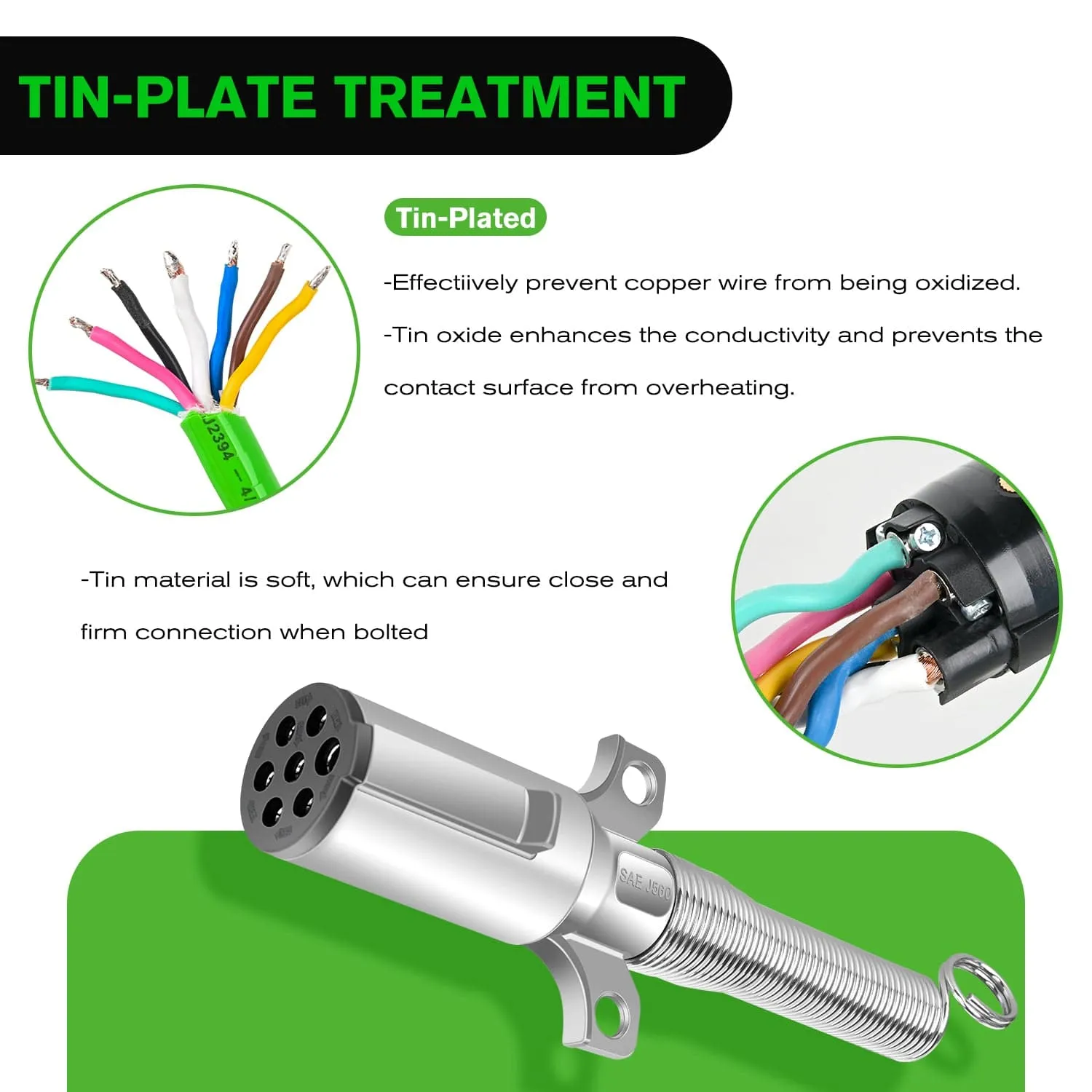 15ft 7 Way to 6 Way Trailer Plug Adapter
