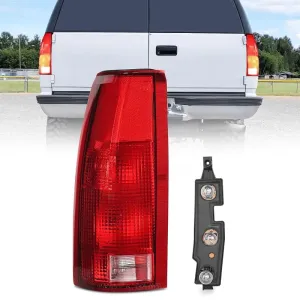 1998-1999 Chevy GMC C/K1500 2500 3500 1992-1999 Yukon Suburban Blazer 1995-2000 Tahoe 1999-2000 Cadillac Tail light Assembly Rear Lamp Replacement w/Bulbs and Harness Driver Side