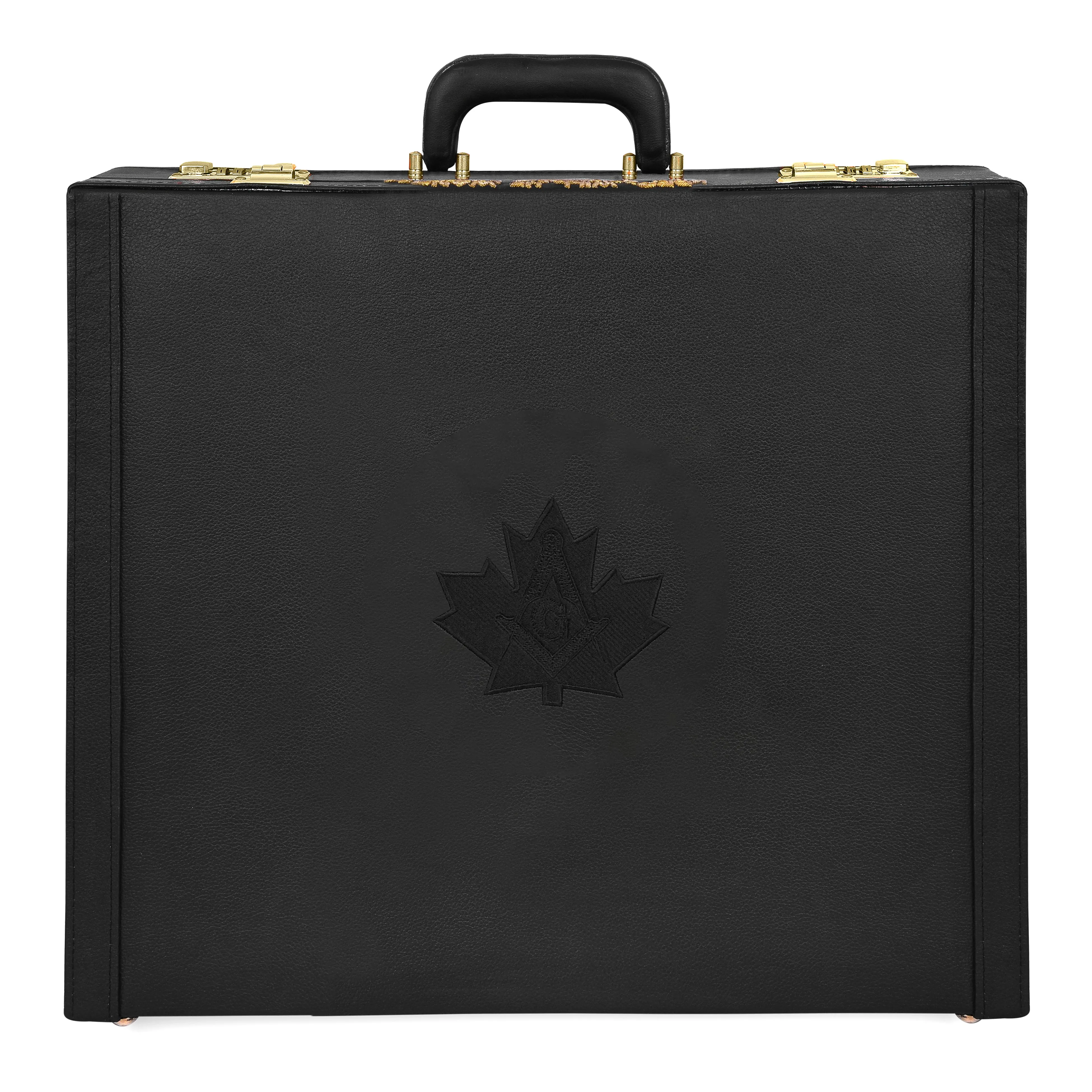 Master Mason Blue Lodge Canada Regulation Apron Case - Black Emblem Hand Embroidery Personalization Various Sizes & Materials